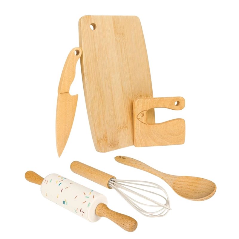 SHGO-Wooden Kids Knife And Tod - Kitchen Kids Baking Set 评论和价格