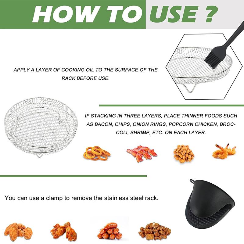3-layers Air Fryer Rack Stacka - Kitchen Baking Rack 评论和价格