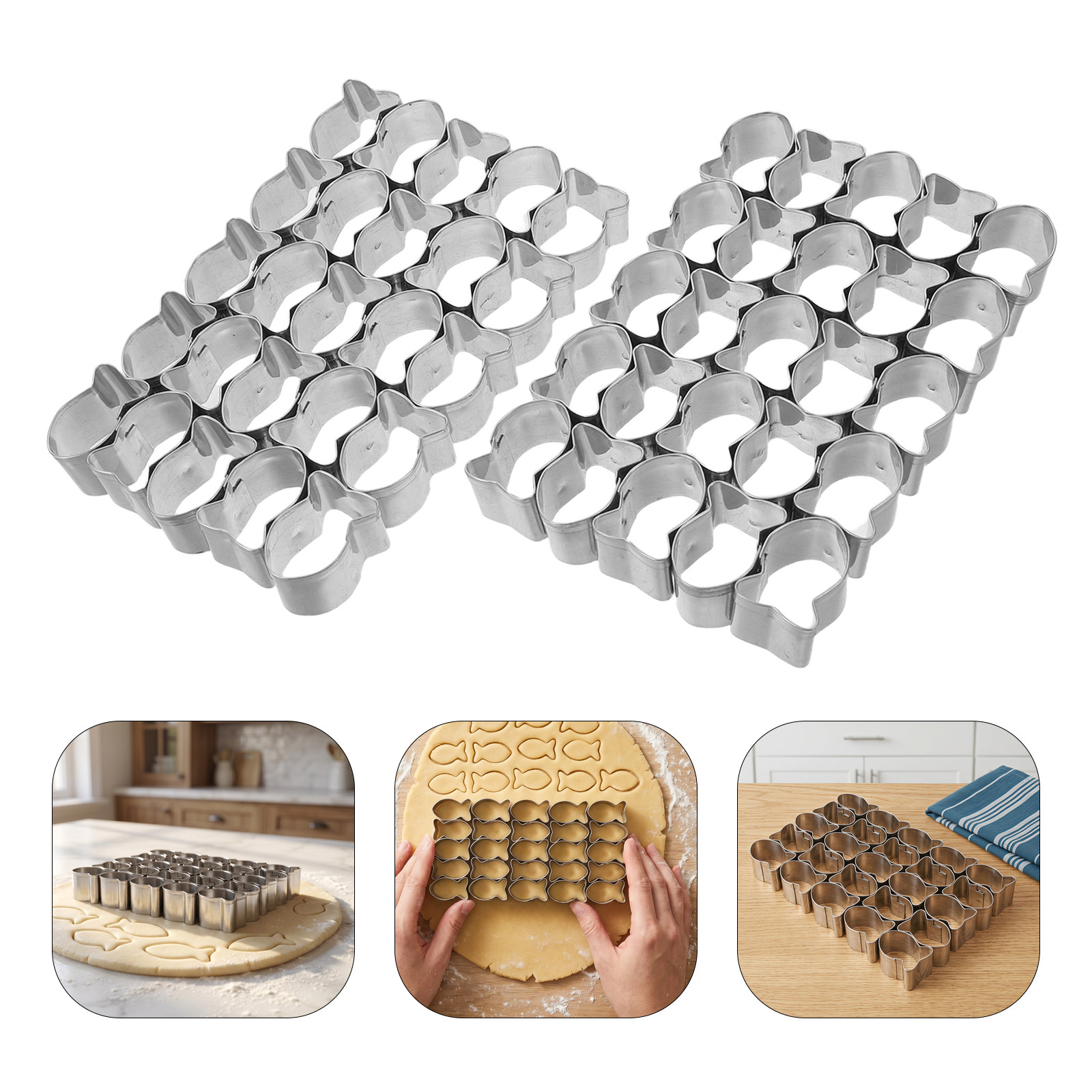 2Pcs Fish Shaped Cookie Cutter - Baking Kitchen Set 评论和价格